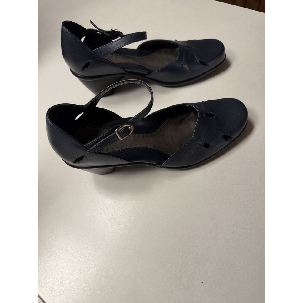Dansko Deep Navy Blue Leather Mary Jane Heels – Size 39 – Made in Portugal